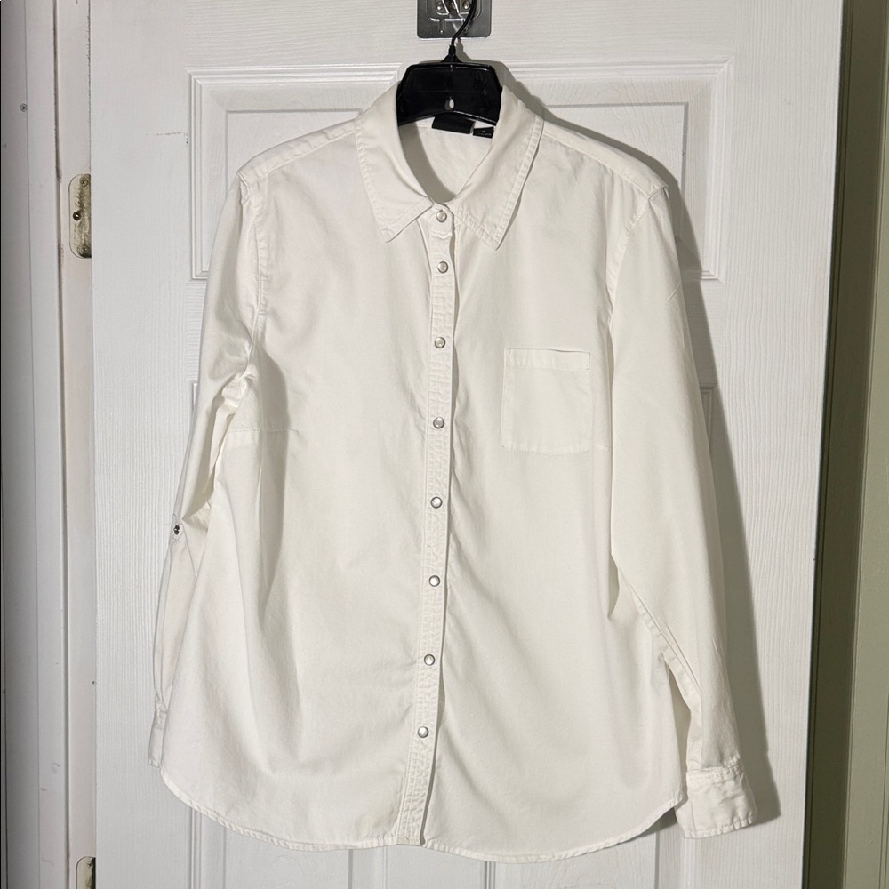 Tribal Elegant White Button-Down Shirt